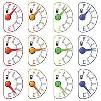 Fuel meter set standing lined isolated on white background vector