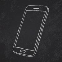 Hand drawn sketch of mobile phone outlined vector