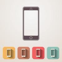 New smartphone flat icons set vector