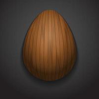 Stylish creative wooden easter egg vector