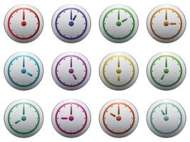 Clock symbol set color on grey isolated vector