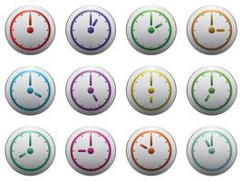 Clock symbol set color on grey isolated vector