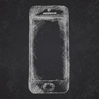 Hand drawn sketch of mobile phone front vector