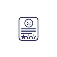 Bad review icon on white vector
