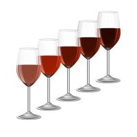 Glasses of wine on white backgroud vector