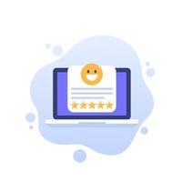 Good review icon with laptop vector