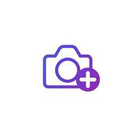 Add photo icon with camera vector