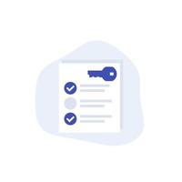 Privacy settings icon with checklist vector