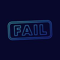 Fail stamp, thin line vector