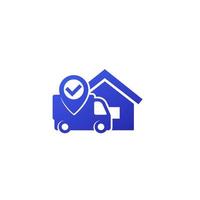 Home delivery icon on white vector