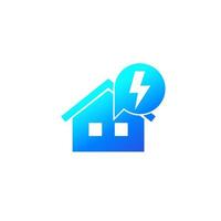 Electricity icon with house vector