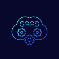 Saas icon with cloud vector