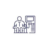 Dialysis line icon with machine and patient vector