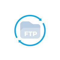 icono de ftp, transferir al servidor vector