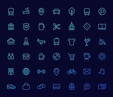 Line icons set for maps, navigation apps vector