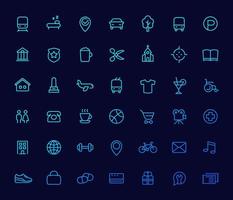 Line icons set for maps, navigation apps vector