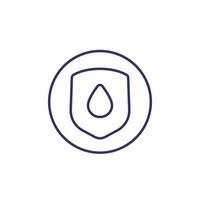 Waterproof or water resistant icon vector