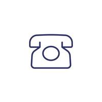 Old phone line icon, retro telephone vector