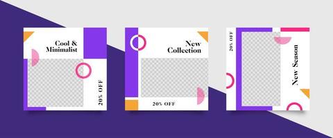 Modern dynamic two tone vibrant layout card designs vector