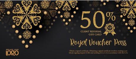 Gold and Black Gift Voucher Discount Coupon Banner vector