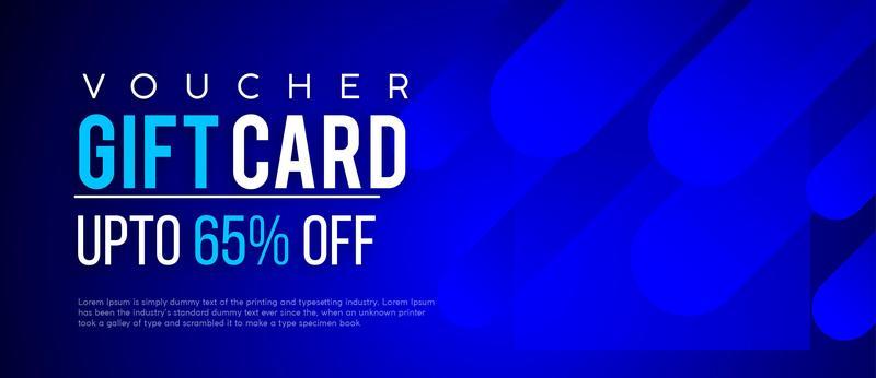 Blue Dynamic Shape Gift Voucher Discount Coupon Banner