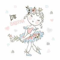 A cute little ballerina girl in a tutu vector