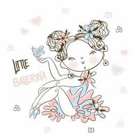 A cute little ballerina in a tutu vector