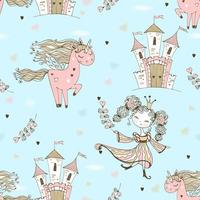 Seamless pattern on the theme of fairyland. vector