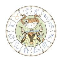 Zodiac sign Taurus. Children's horoscope vector