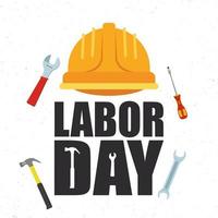Labor Day celebration with helmet and tools vector