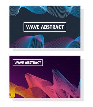 Abstract wavy background set vector