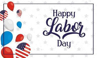 Happy Labor Day celebration with balloons vector