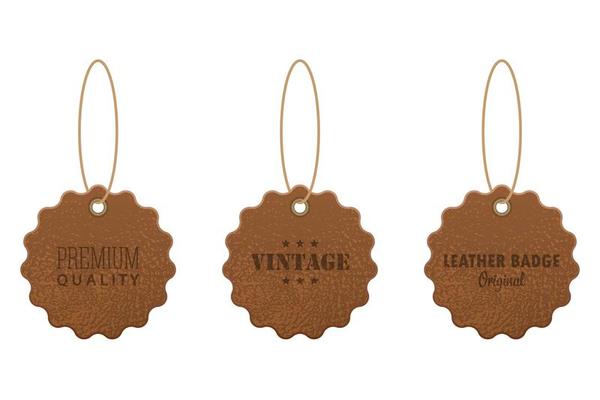 Set of leather labels