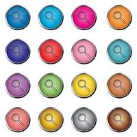 Realistic colored search buttons vector