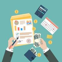 concepto de finanzas de vista superior de negocios vector