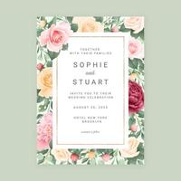 Soft Color Floral Roses Background with Frame vector