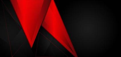 Angled metallic black and red shapes banner