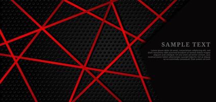 Black metal grate texture with intersecting red lines vector