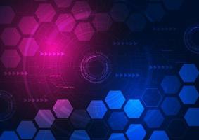 Abstract futuristic technology gear and hexagon design vector