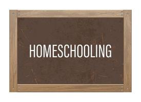 Blackboard with homeschooling text vector