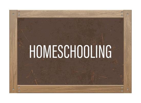 Blackboard with homeschooling text