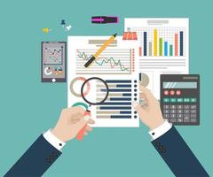 Auditing and tax process concept vector