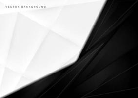 Abstract white and black geometric triangle background vector
