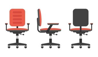 Desk chair set isolated on white vector