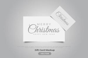 Christmas gift card blank white papers template vector