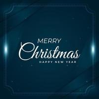 Christmas blue diagonal overlapping corner and frame card vector