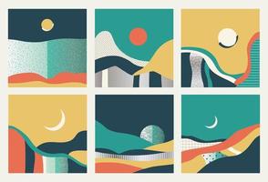 Set of abstract landscapes vector