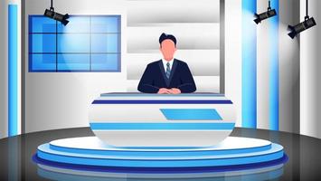 News program scene vector