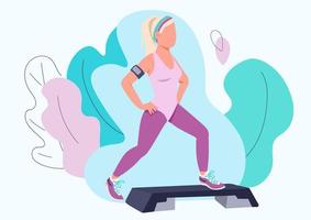 Woman doing aerobic exercise vector