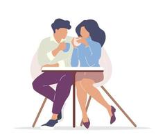 Couple drinking tea vector